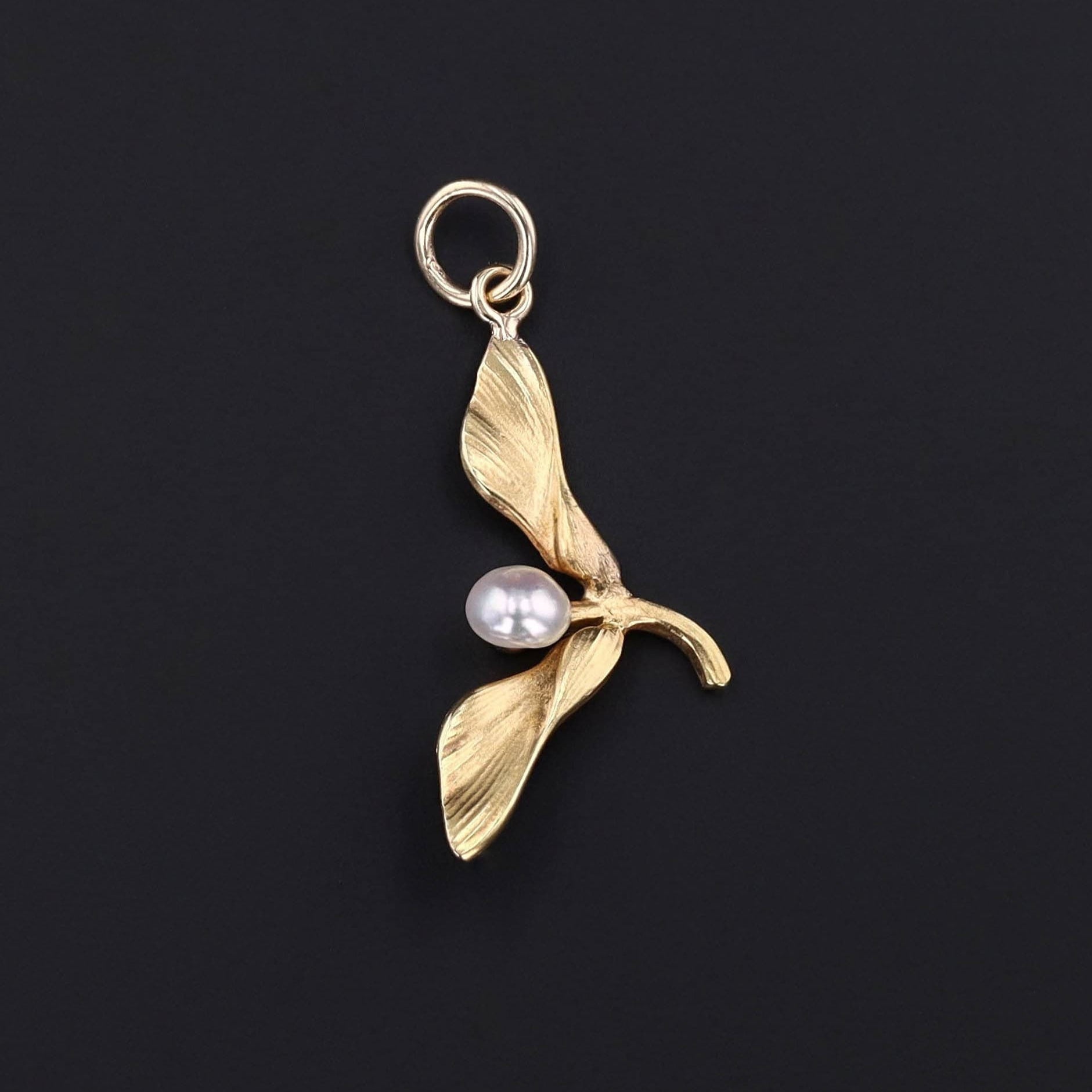 Antique Maple Seed Conversion Charm of 14k Gold