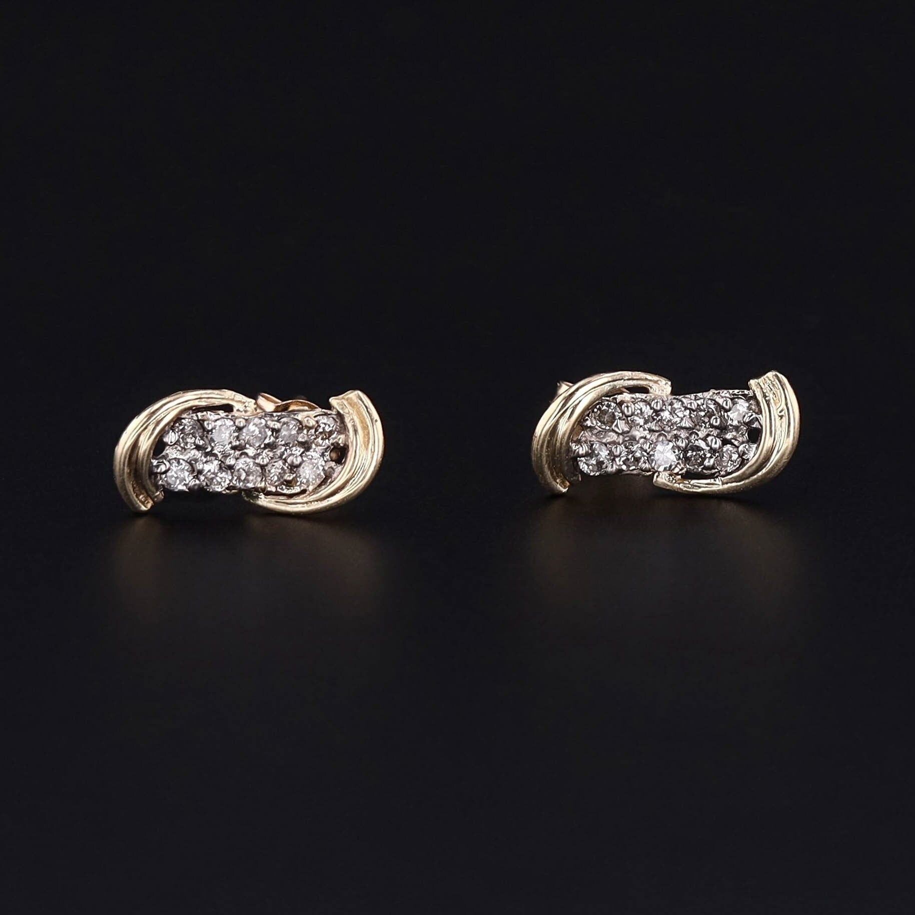 Vintage Diamond Earrings of 14k Gold