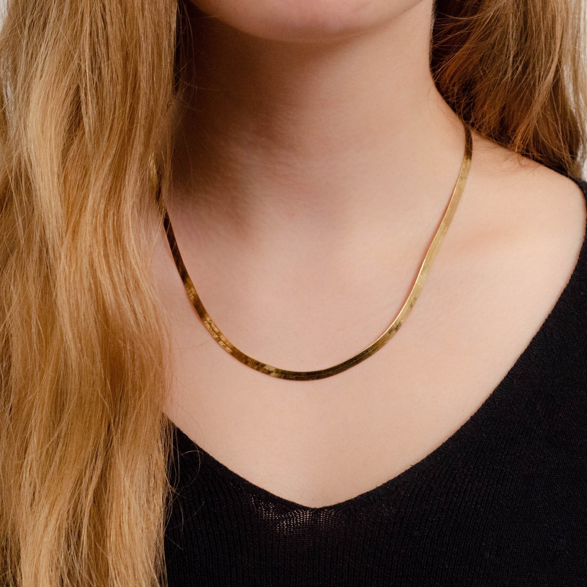 Vintage Herringbone Chain of 14k Gold