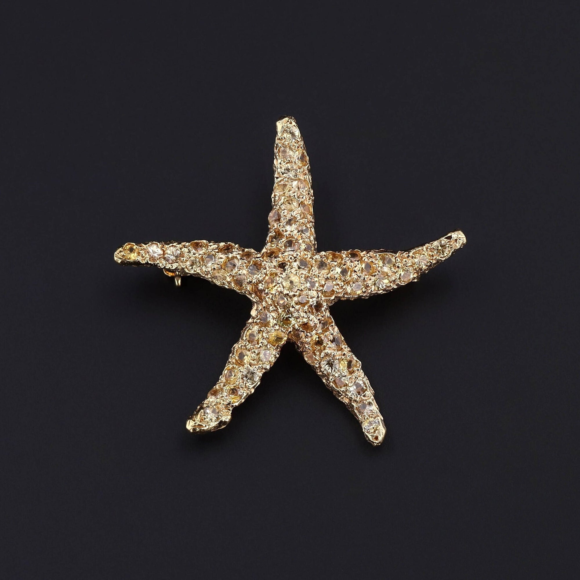 Vintage Starfish Brooch of 18k Gold