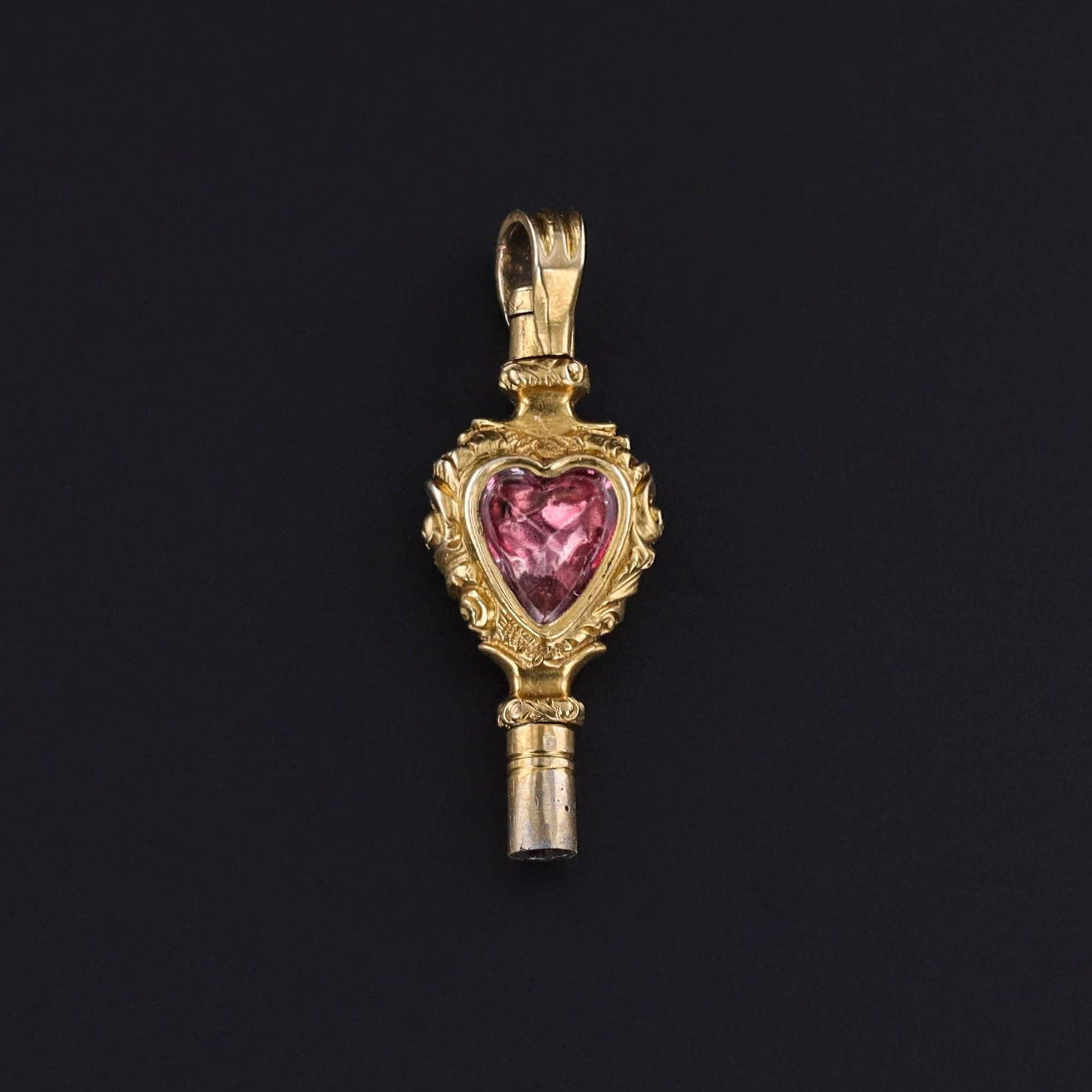 Antique Heart Shaped Watch Key of 9ct Gold