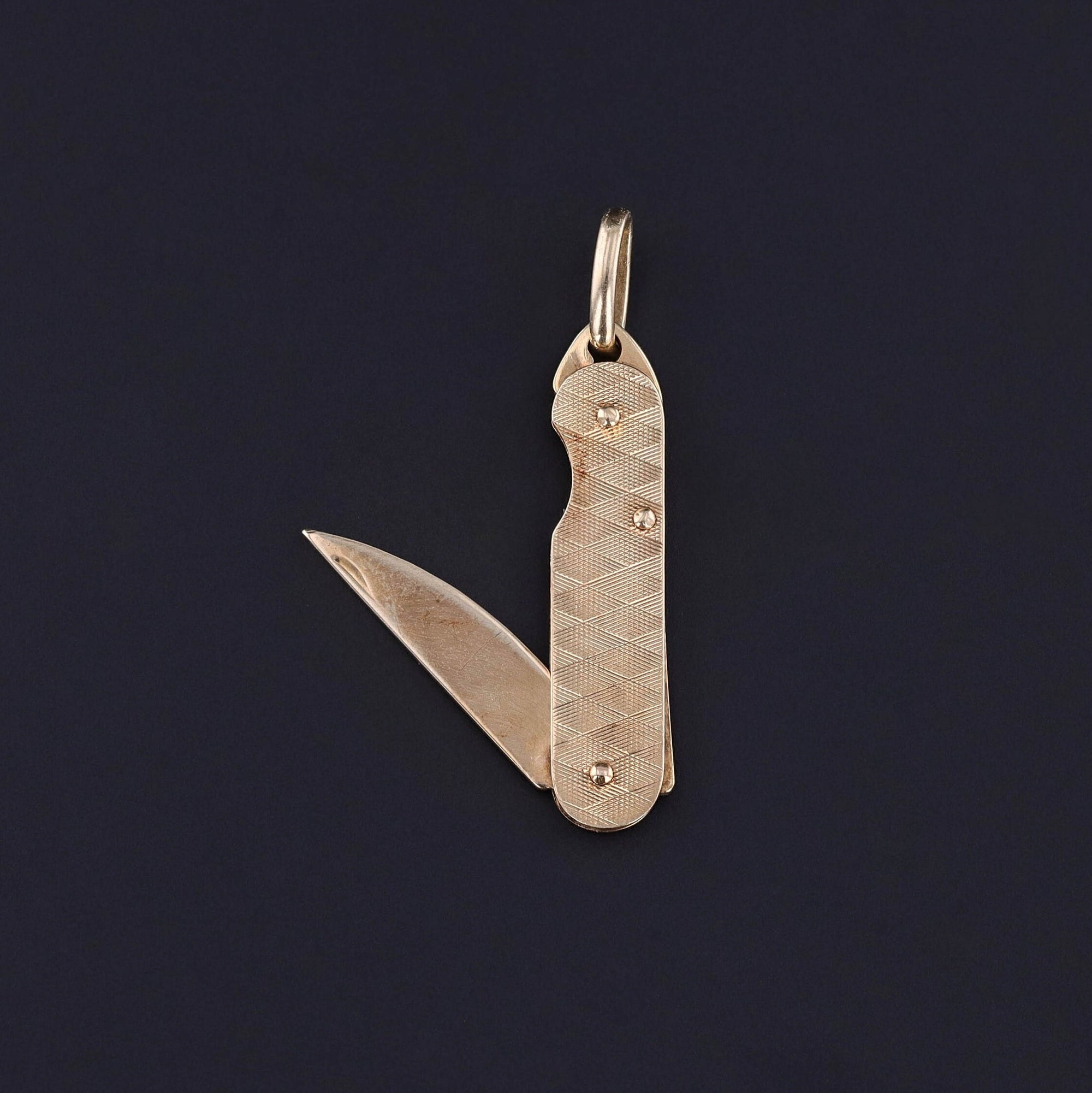 Vintage Pocketknife Charm of 9ct Gold