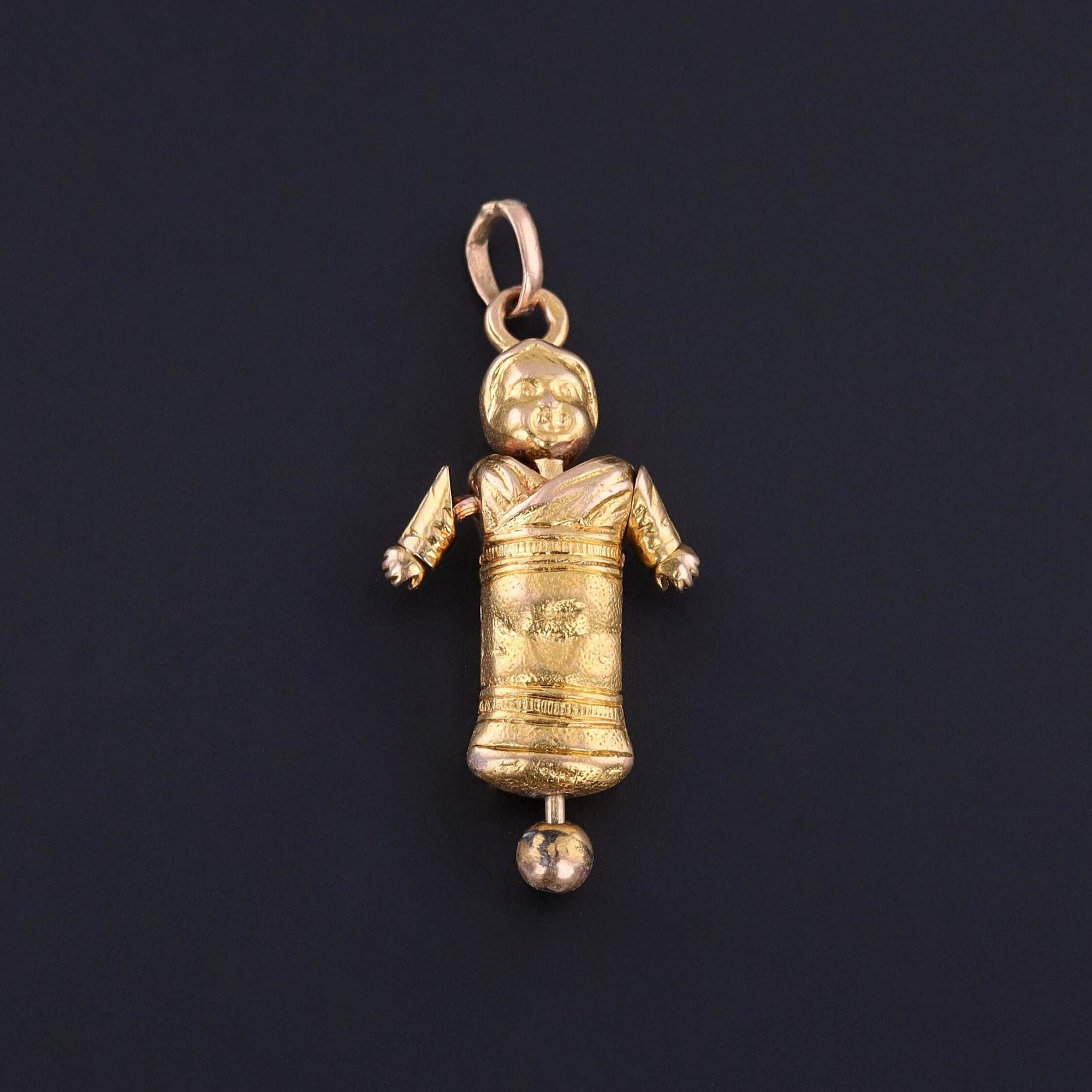 Antique Movable Baby Charm of 18k Gold