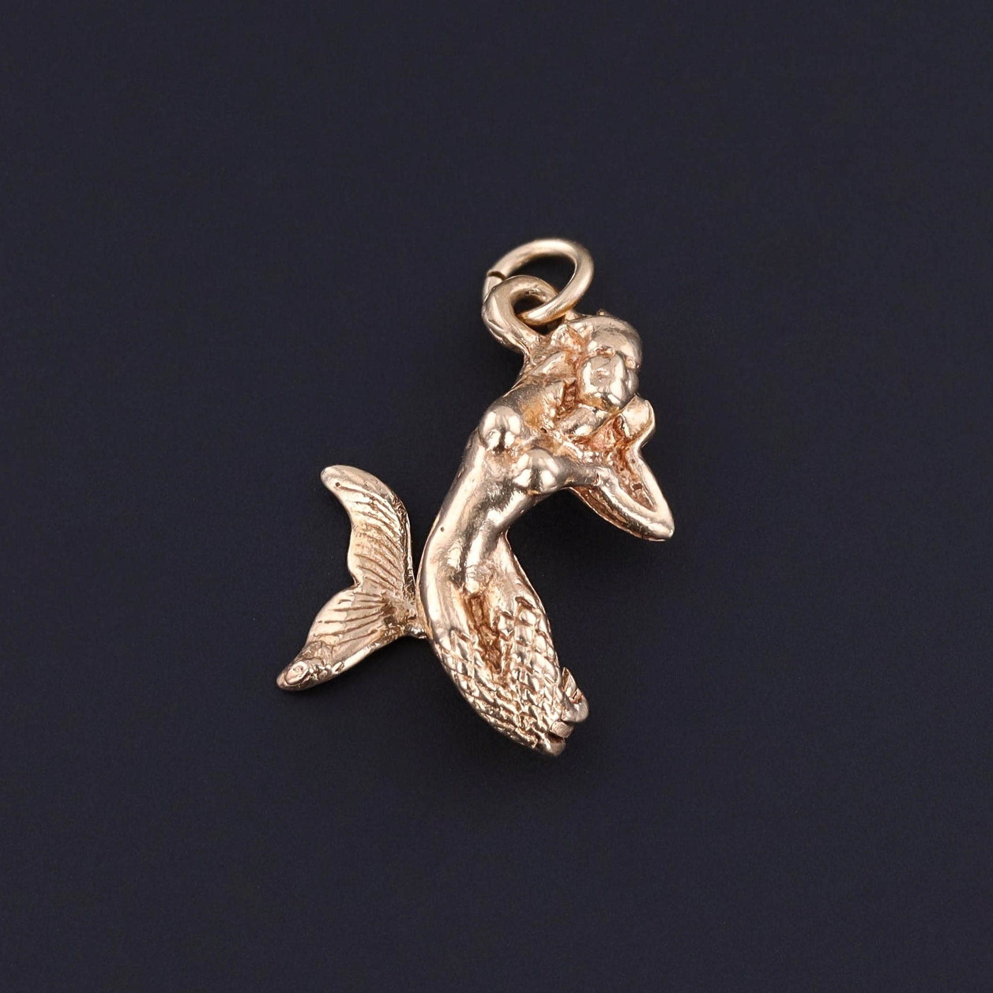 Vintage Movable Mermaid Charm of 14k Gold