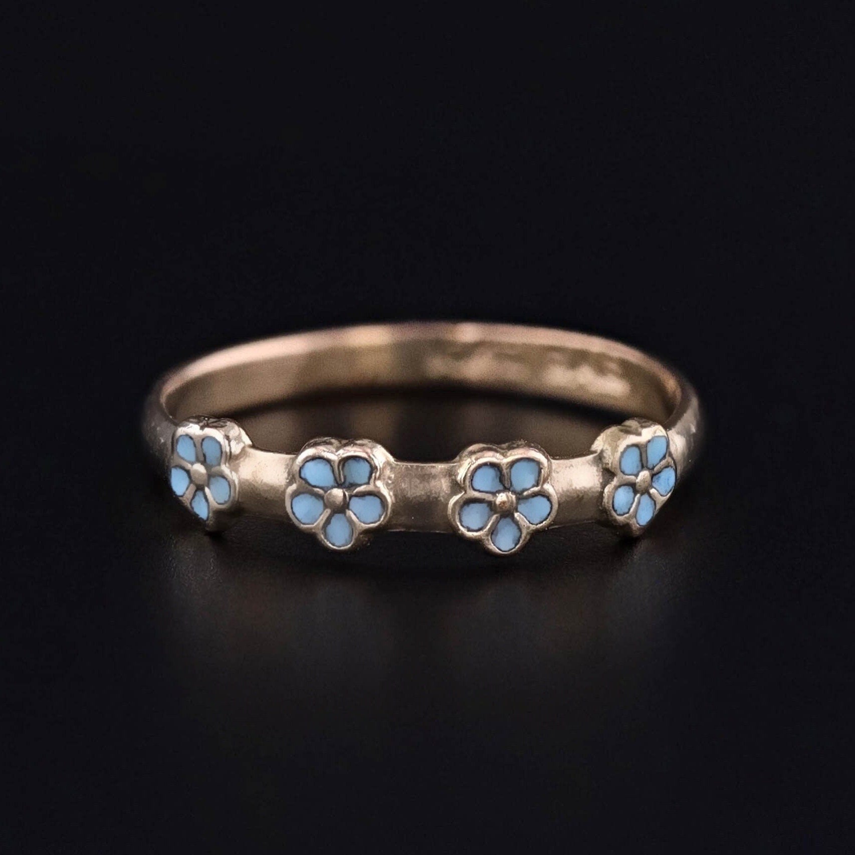 Antique Forget-Me-Not Ring of 10k Gold