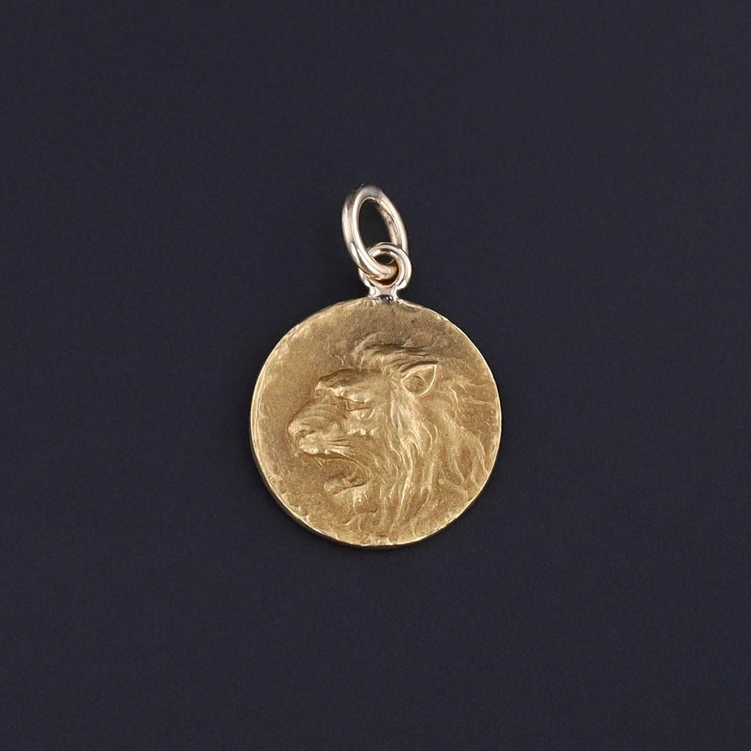 Antique Lion Conversion Charm of 14k Gold