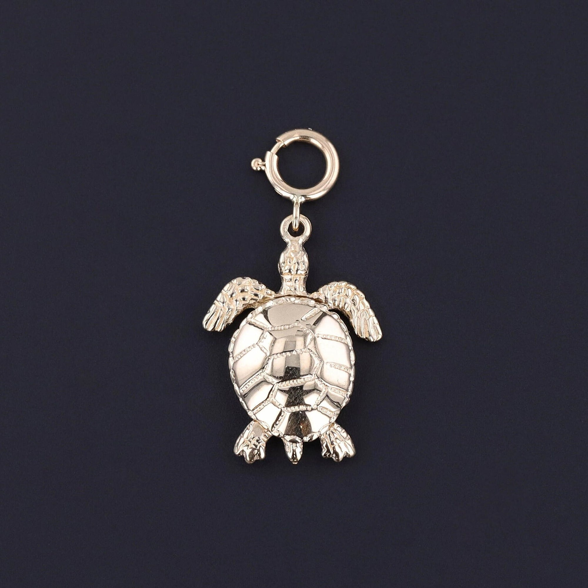 Vintage Moveable Sea Turtle Charm of 14k Gold