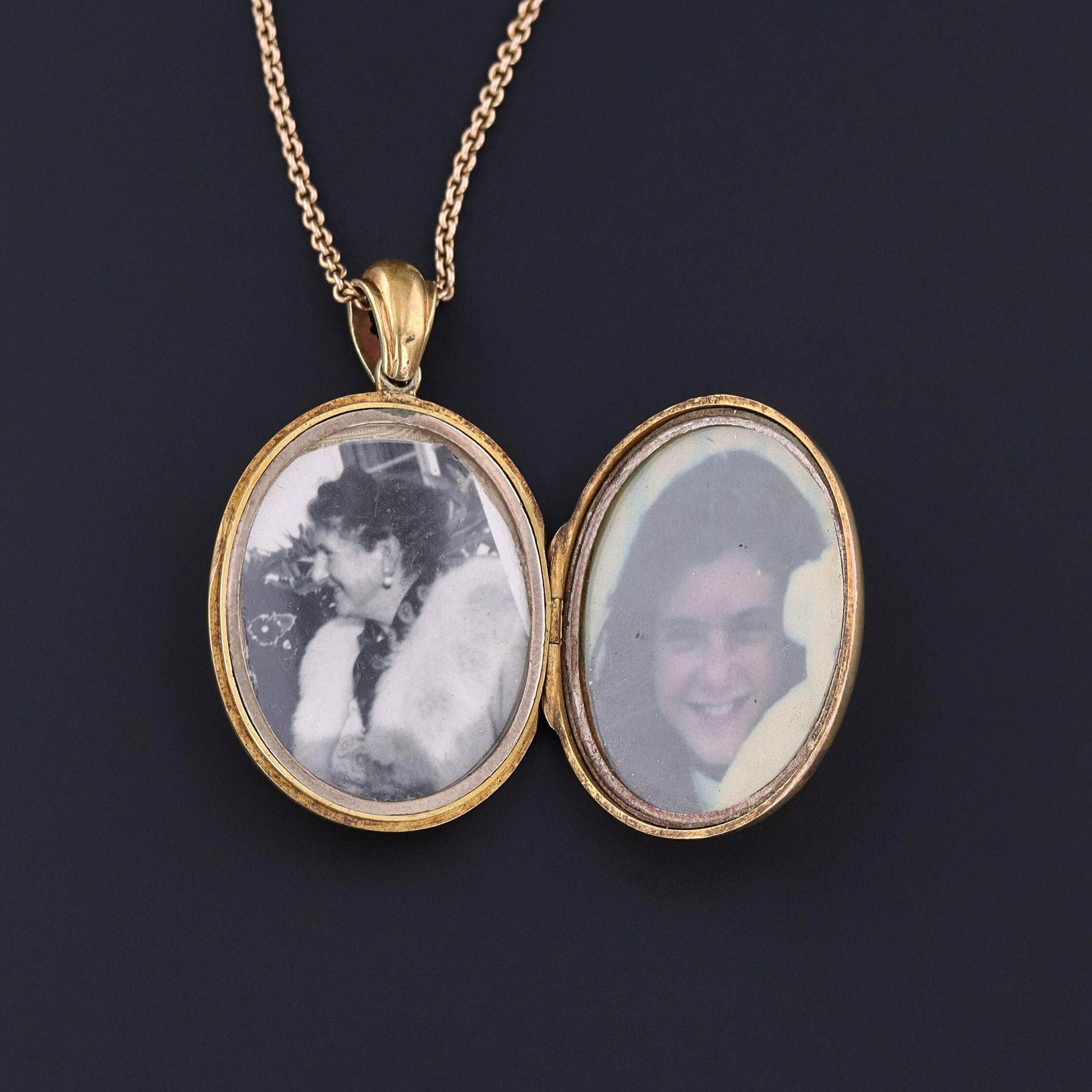 Antique Enamel Locket of 14k Gold - Trademark Antiques