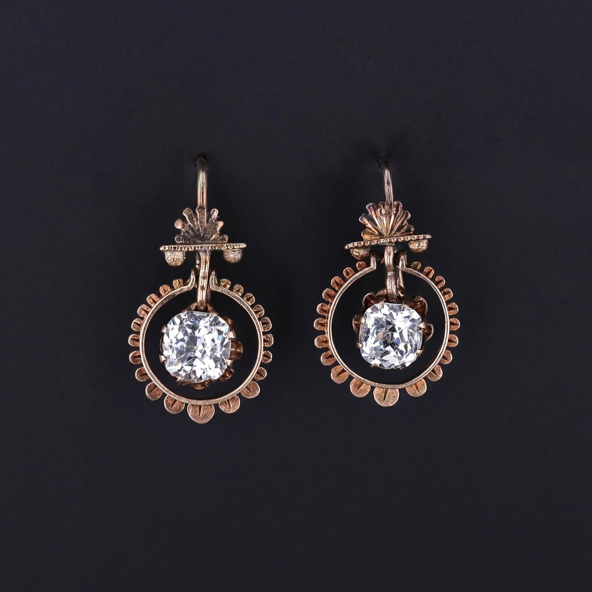 Antique Paste Earrings of 12k Gold
