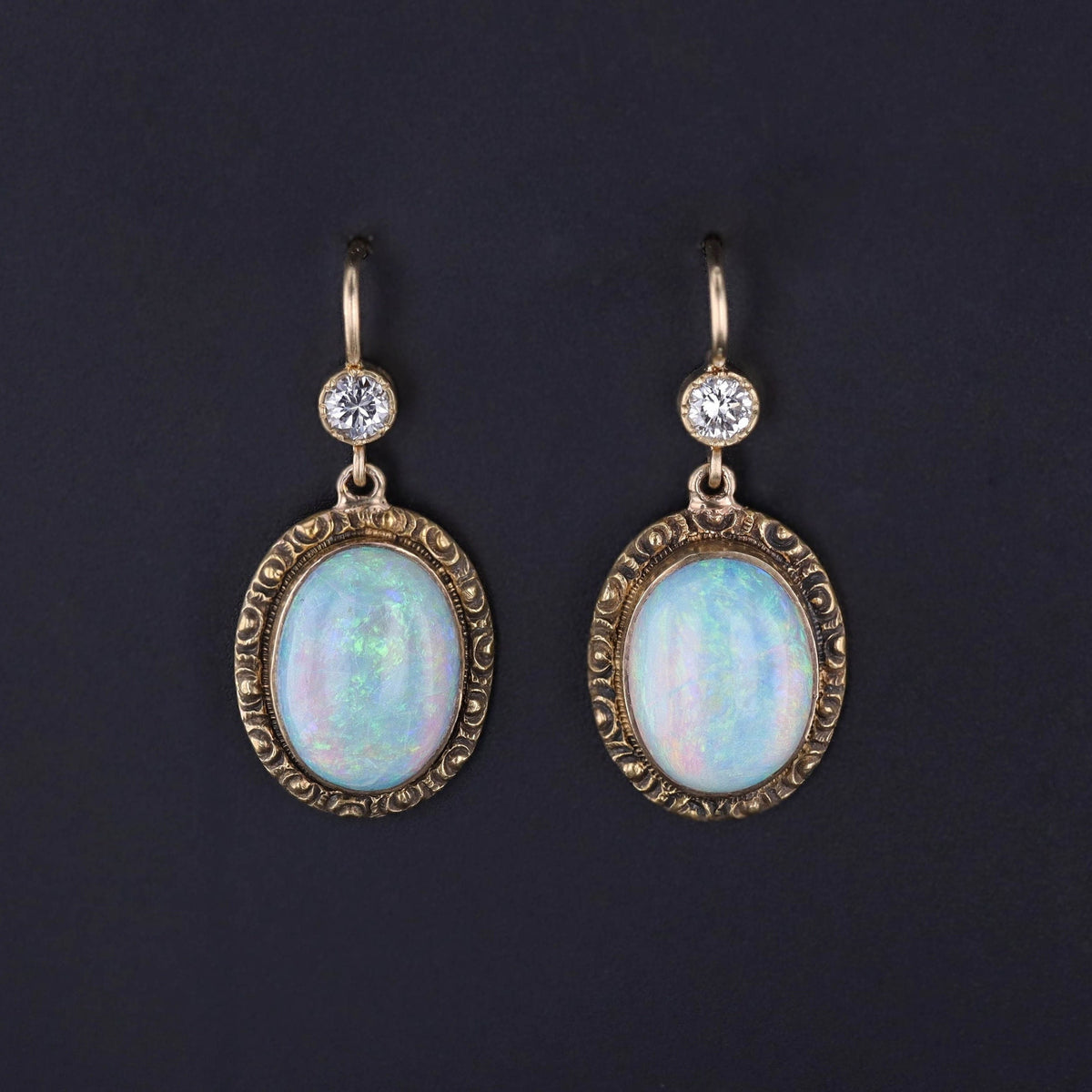 Antique Silver Daisy Paste Earrings Faux Opal & Diamond Paste PAT. 483401 |  eBay