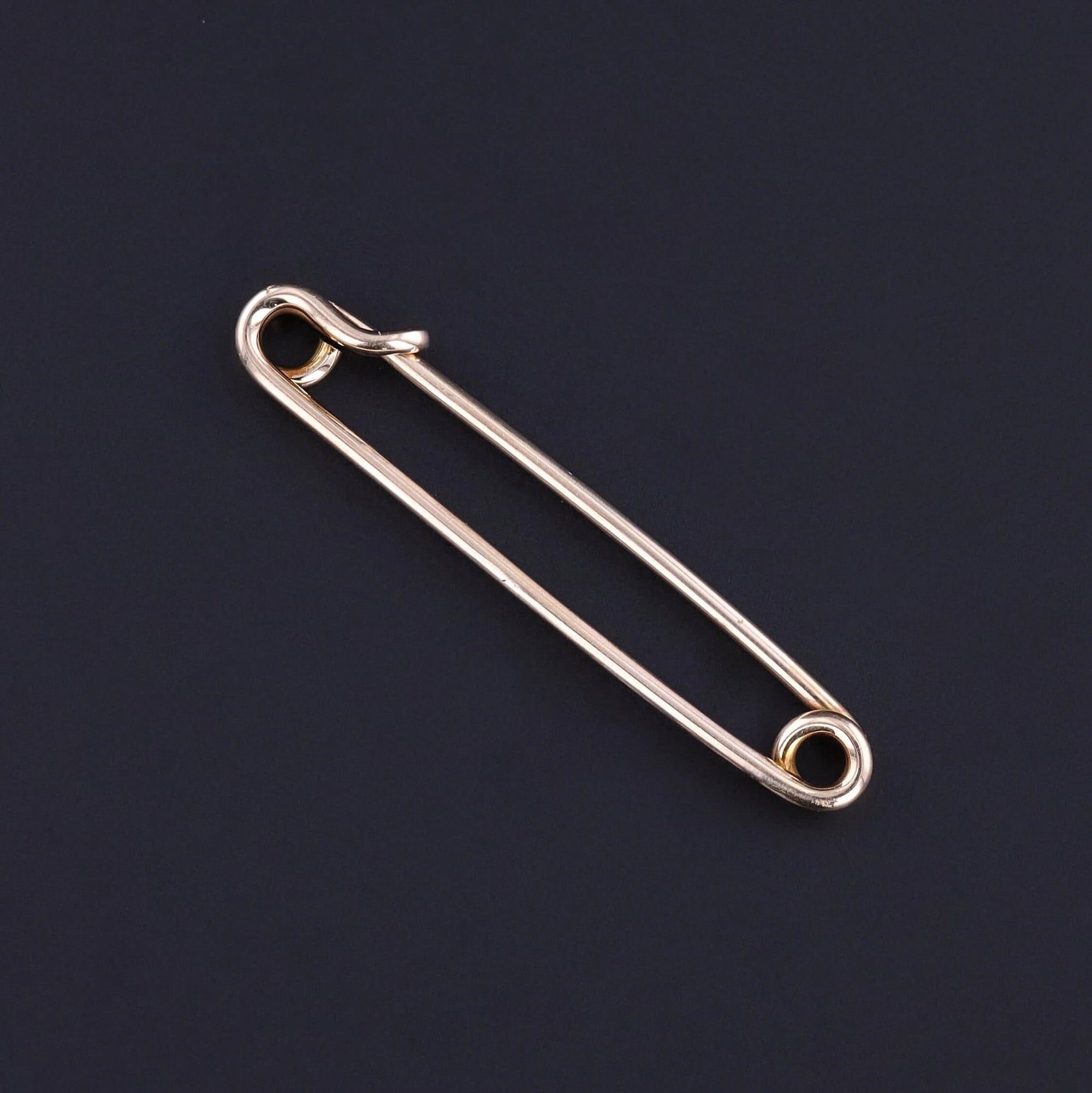 Antique Safety Pin Charm Holder of 14k Gold