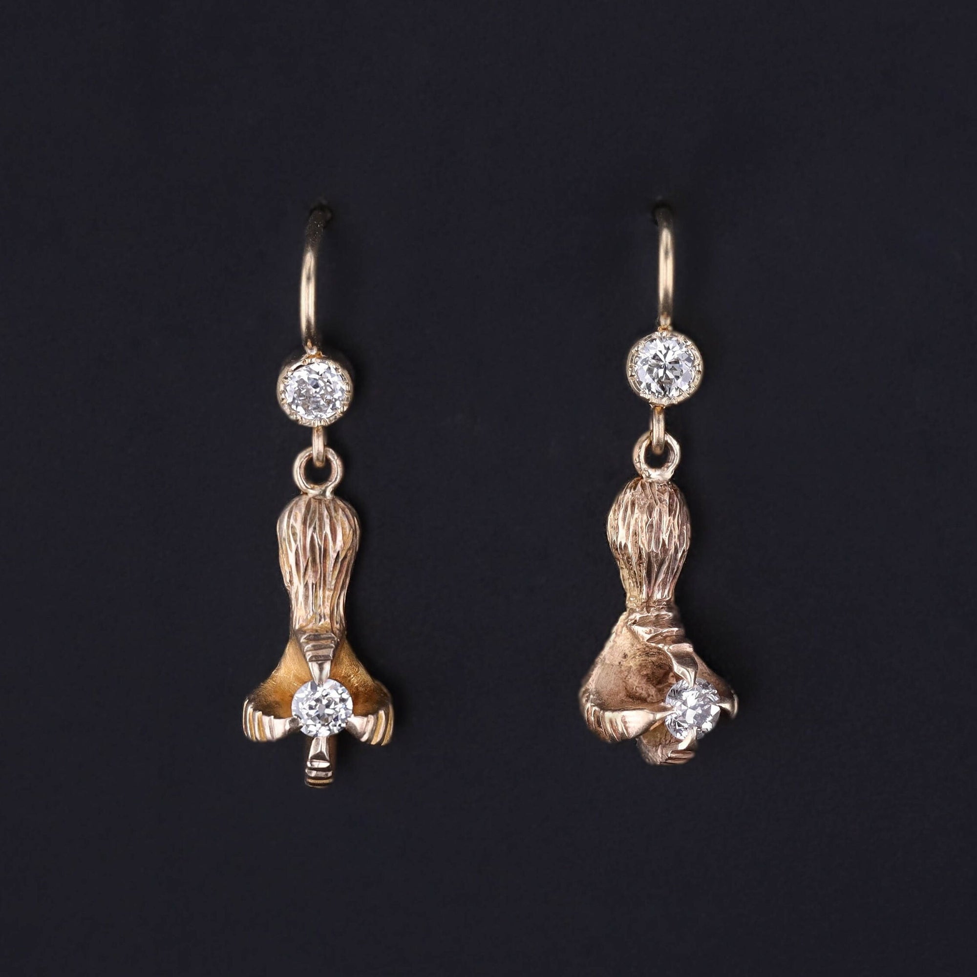 Antique Diamond Talon Conversion Earrings