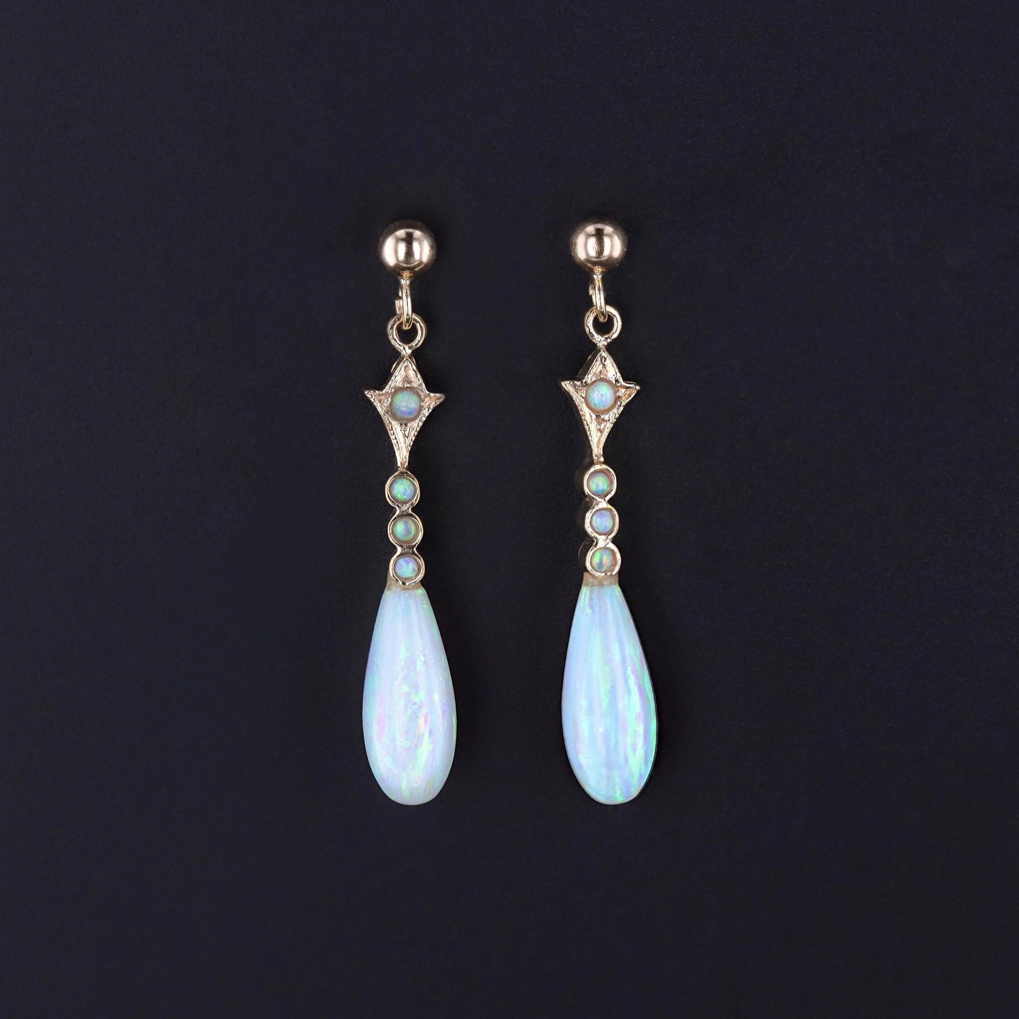 Antique Opal Earrings of 9k gold