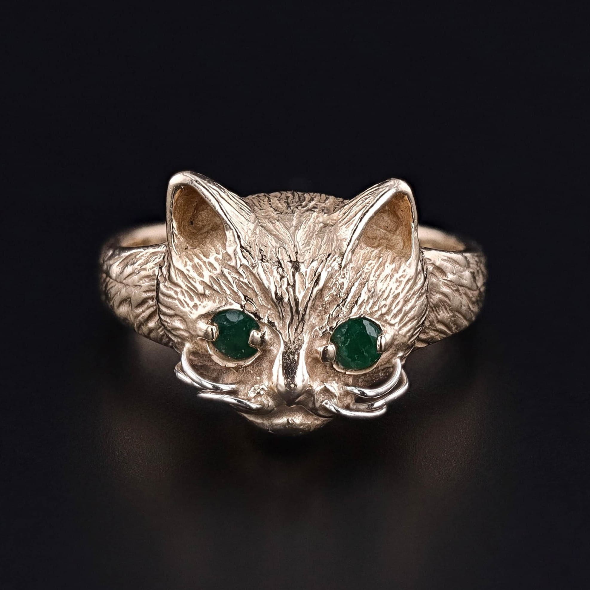 Vintage Cat Ring of 14k Gold - Trademark Antiques