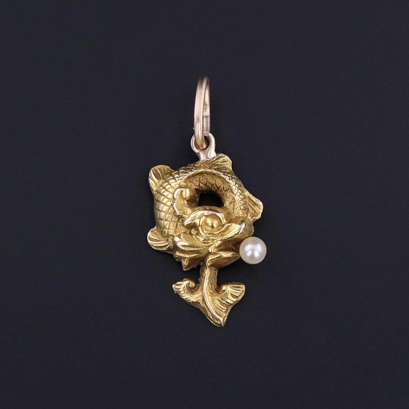 Antique Fish Charm of 18k Gold