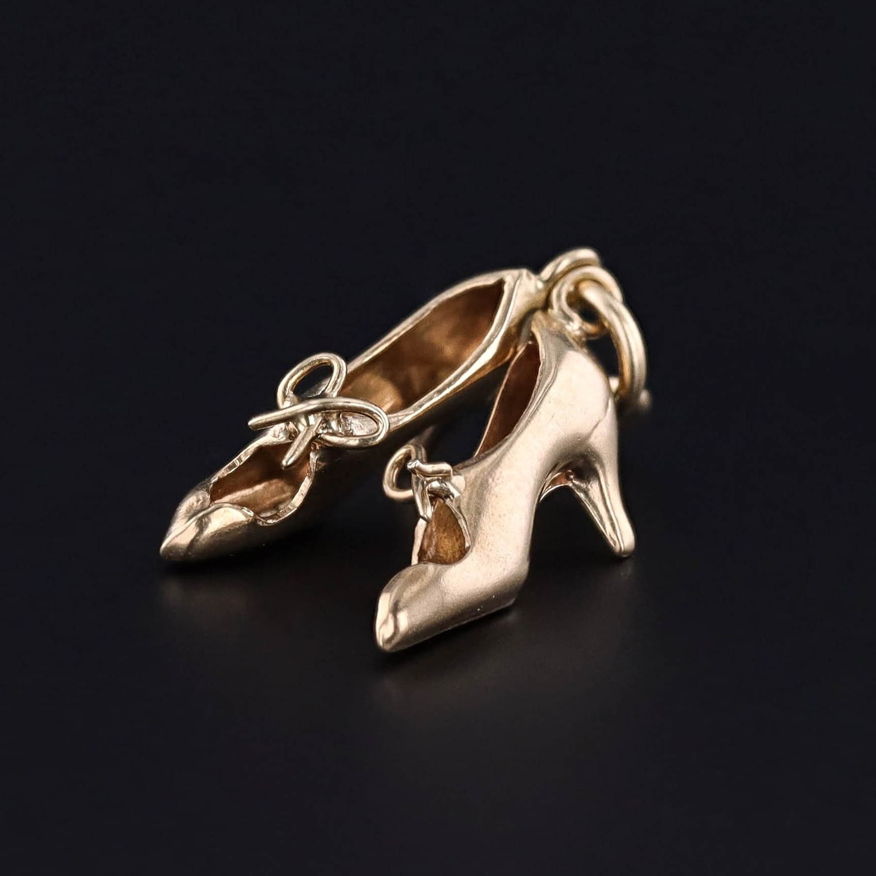 Vintage High Heels Shoe Charm of 9ct Gold