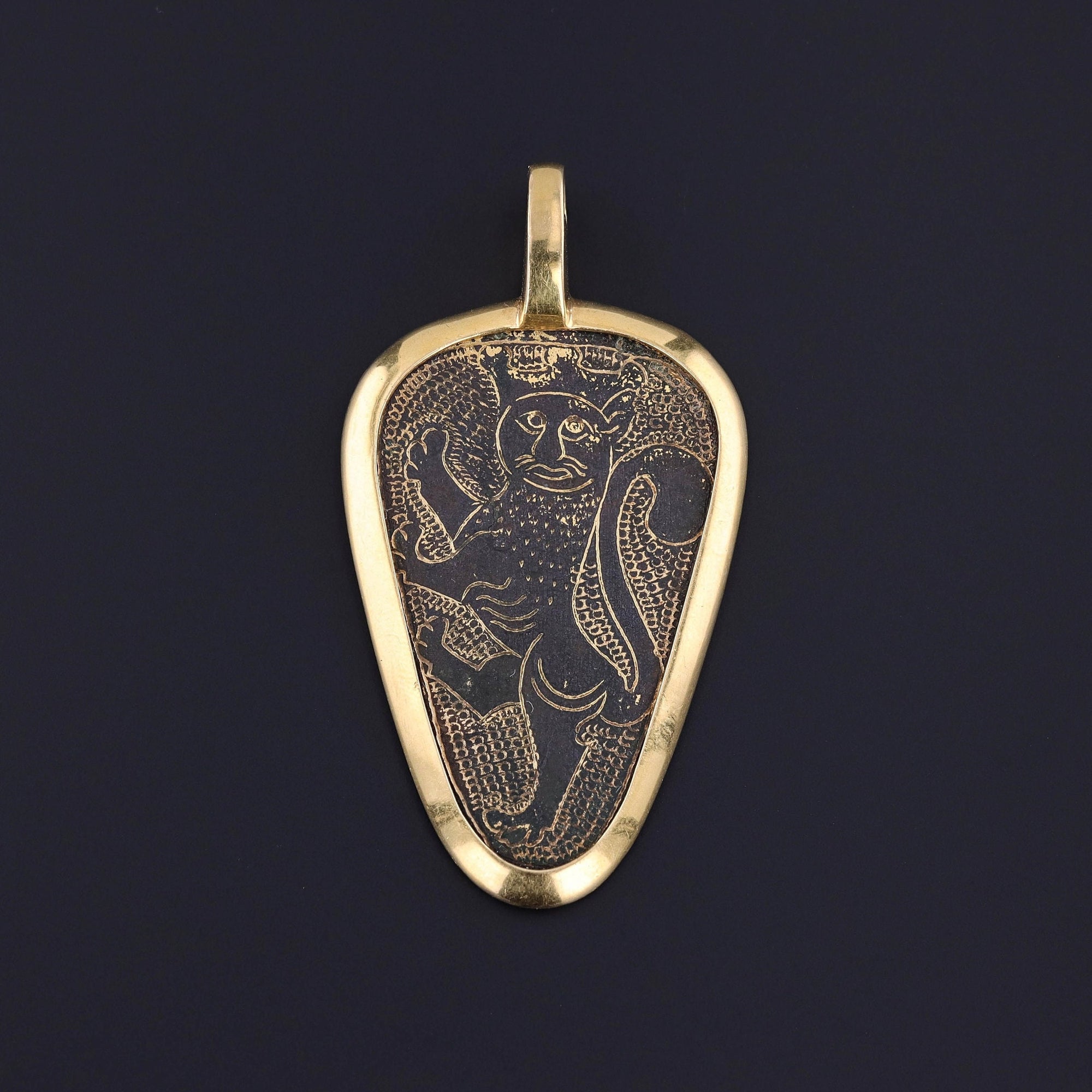 Rare Medieval Horse Harness Pendant in 18k Gold