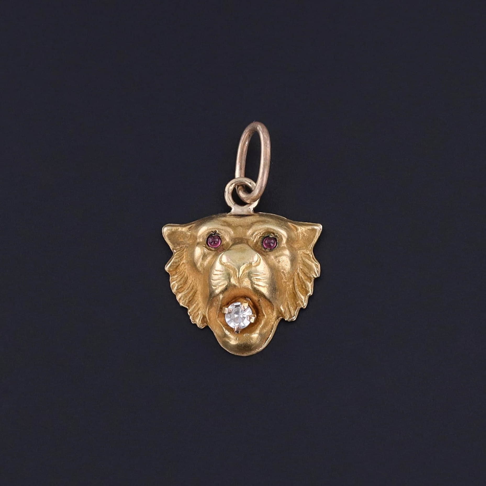 Antique Lion Charm of 10k Gold