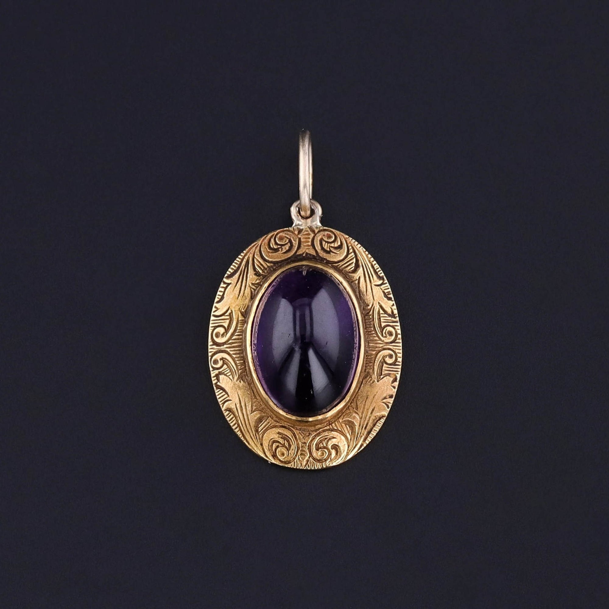 Antique Amethyst Charm of 14k Gold