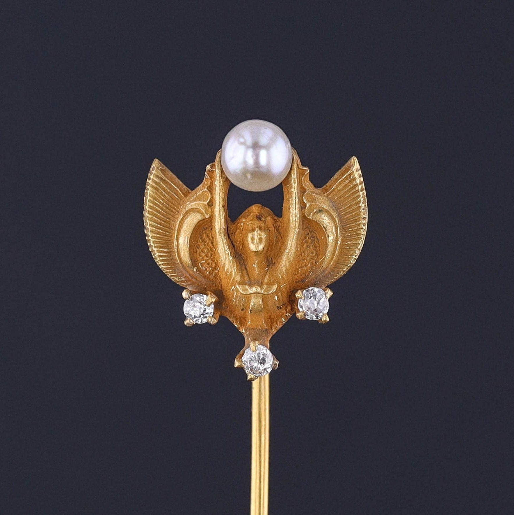 Antique Isis Stickpin of 14k Gold
