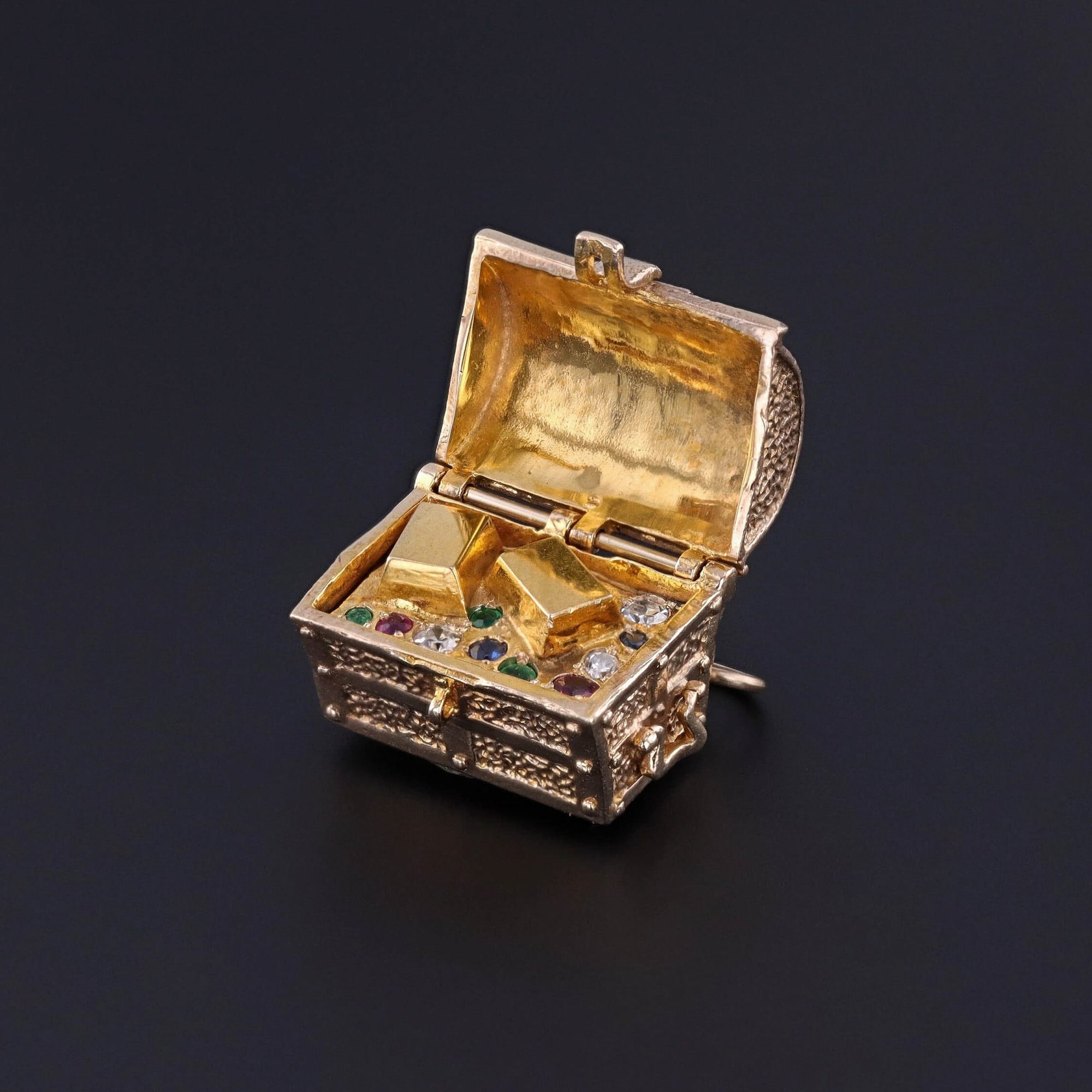 Vintage Treasure Chest Charm of 9ct Gold