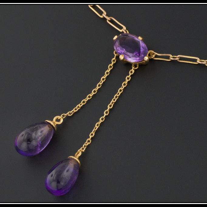 Amethyst Necklace | Antique Amethyst Necklace-Trademark Antiques