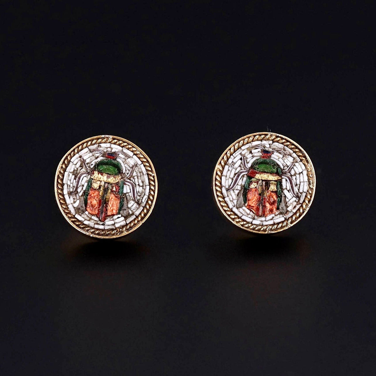 Insect Earrings | Micromosaic Earrings - Trademark Antiques
