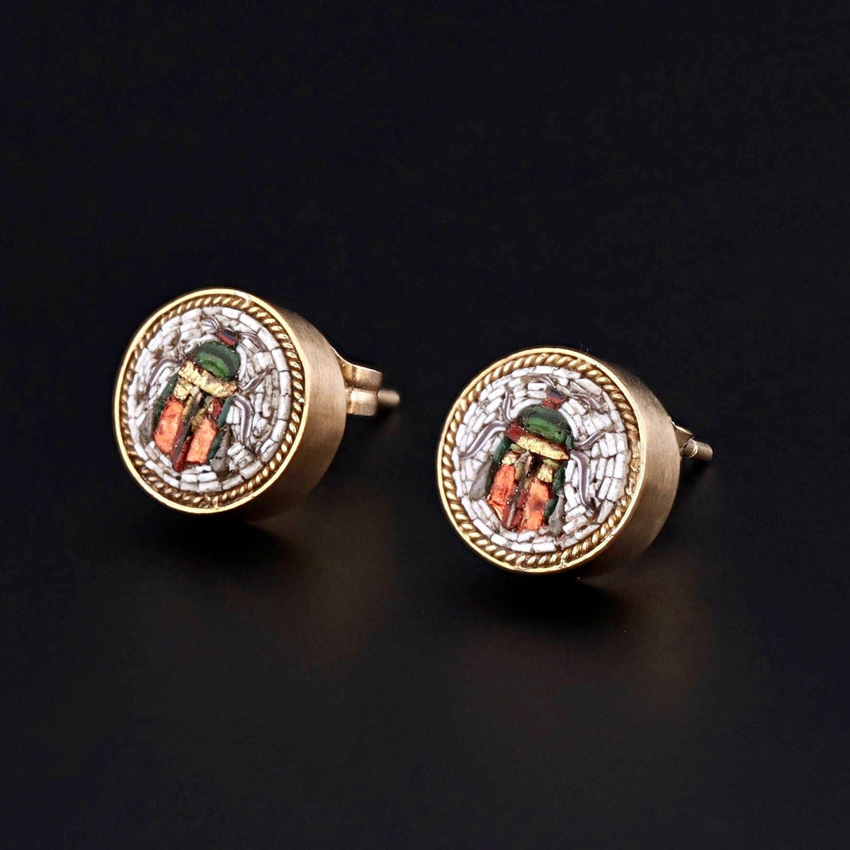 Insect Earrings | Micromosaic Earrings - Trademark Antiques