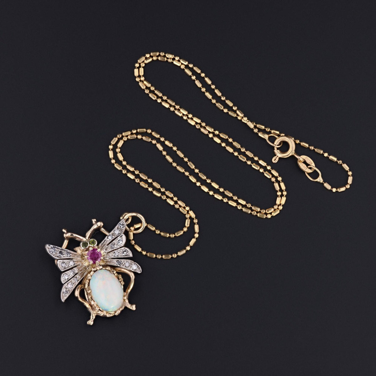 Insect Pendant | Vintage 14k Pendant on Optional 14k Chain - Trademark Antiques