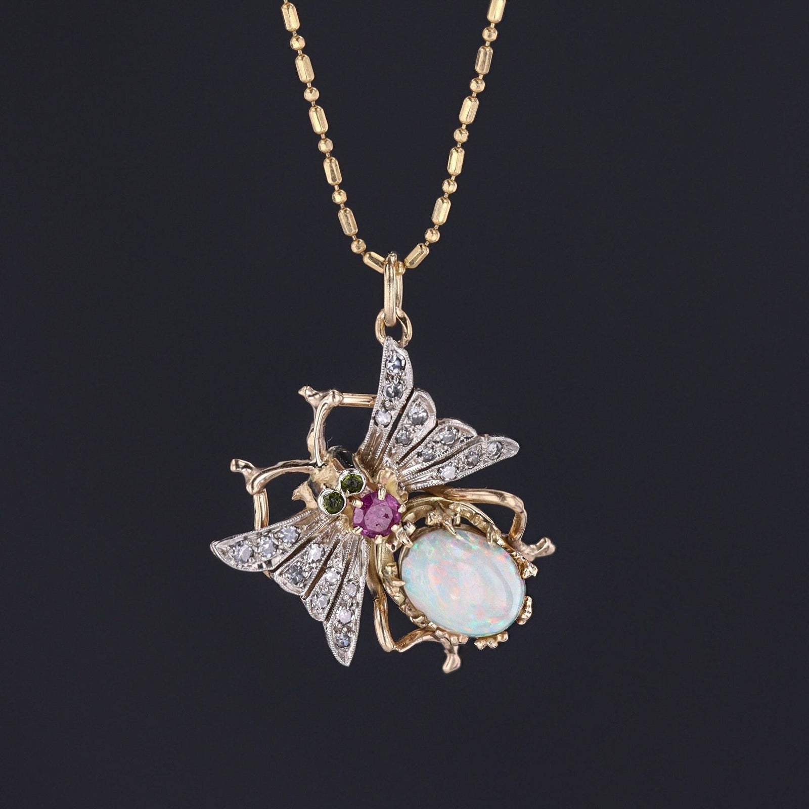 Insect Pendant | Vintage 14k Pendant on Optional 14k Chain - Trademark Antiques