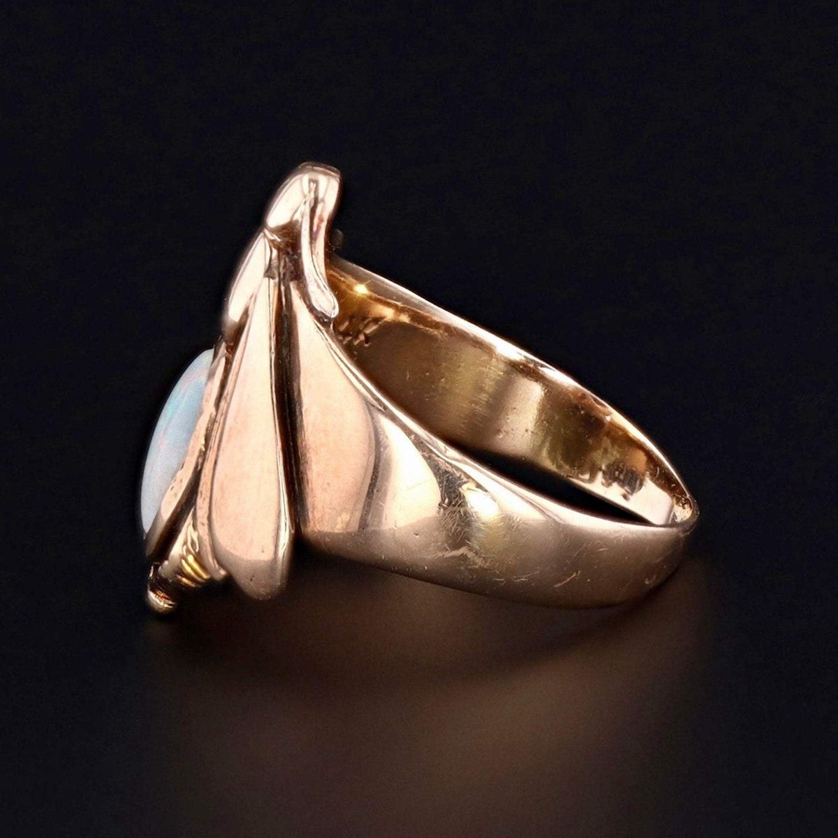 Insect Ring | 14k Gold &amp; Opal Doublet Ring - Trademark Antiques