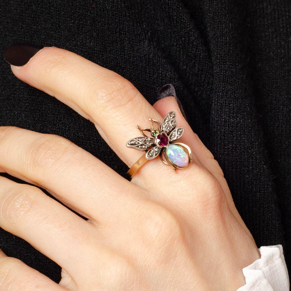 Insect Ring | Antique Pin Conversion Ring - Trademark Antiques