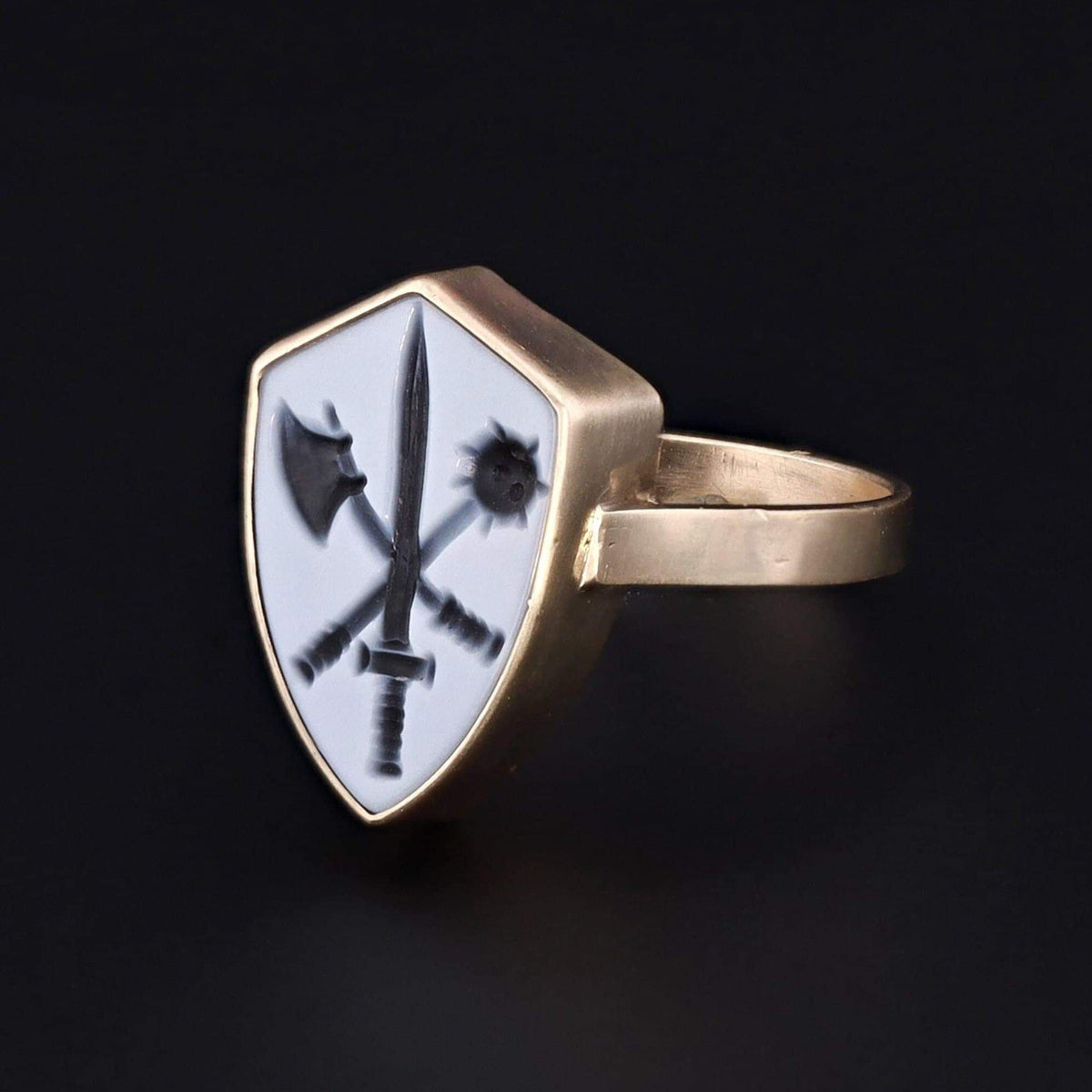 Intaglio Ring | Shield Intaglio Ring - Trademark Antiques