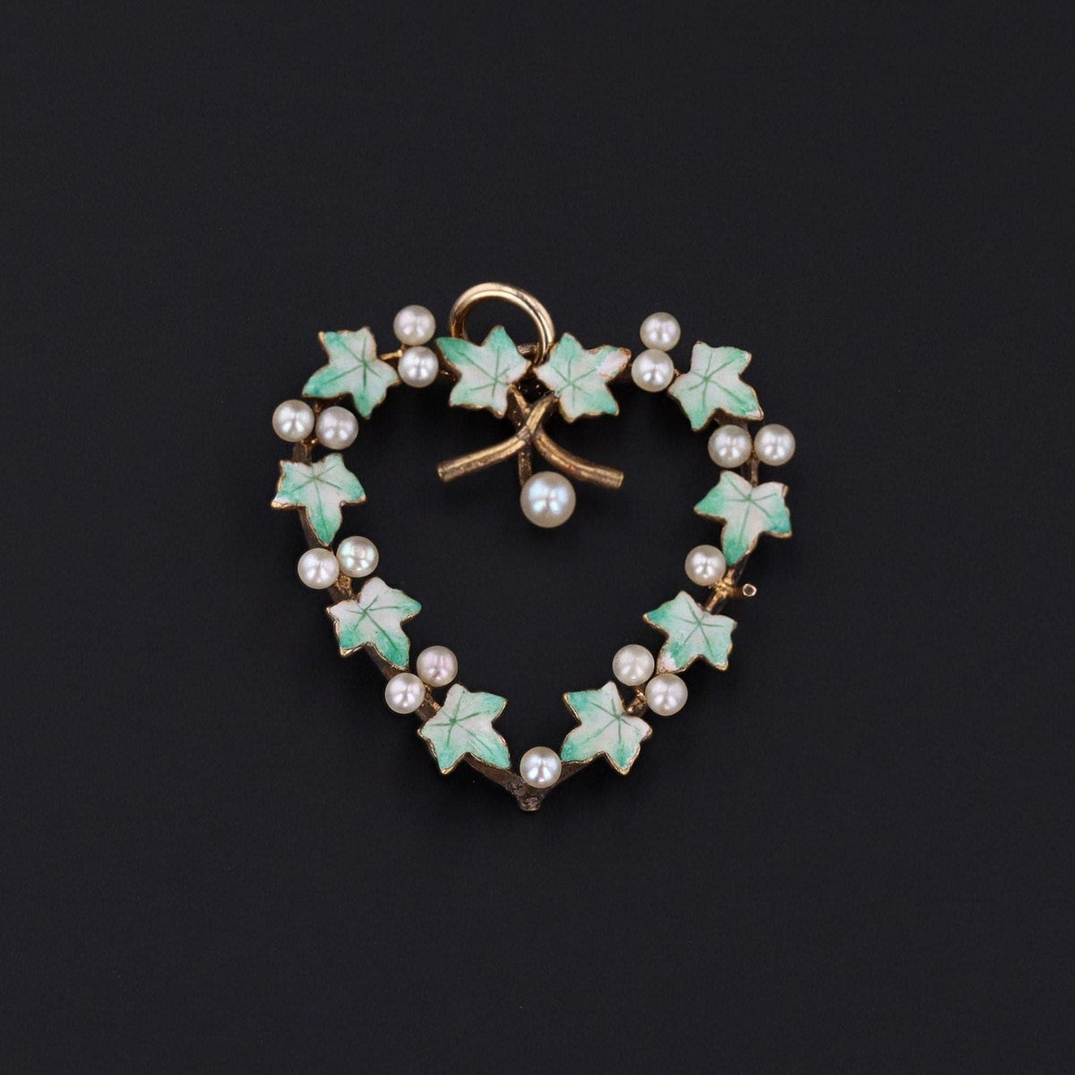 Ivy Pendant | 10k Gold Heart Pendant - Trademark Antiques