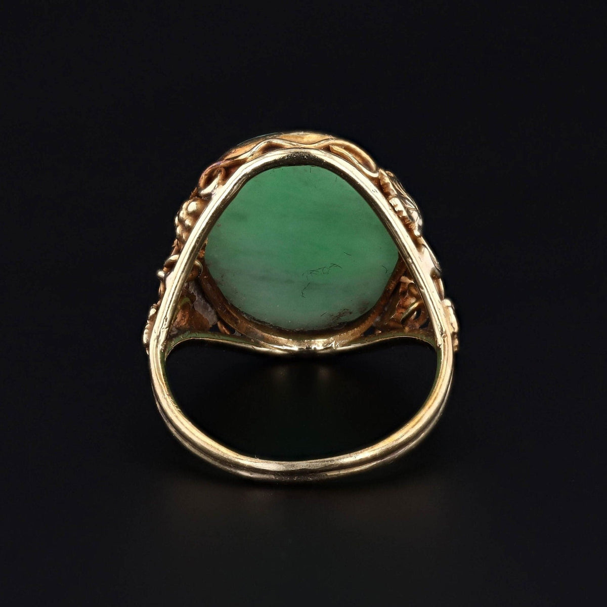 Jade Ring | Flower Ring - Trademark Antiques