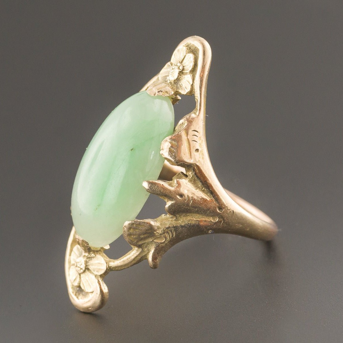 Jadeite Jade Ring | Untreated Jade Ring - Trademark Antiques