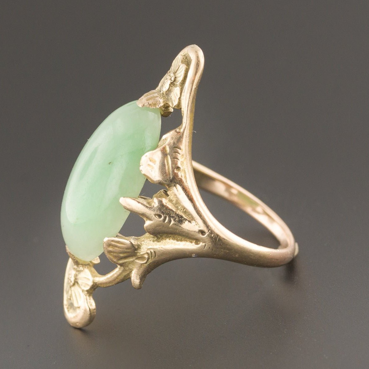 Jadeite Jade Ring | Untreated Jade Ring - Trademark Antiques
