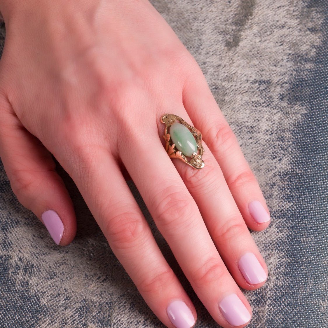 Jadeite Jade Ring | Untreated Jade Ring - Trademark Antiques