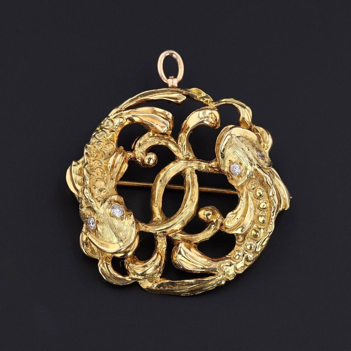 Koi Pendant or Brooch | Vintage Pisces Pendant - Trademark Antiques