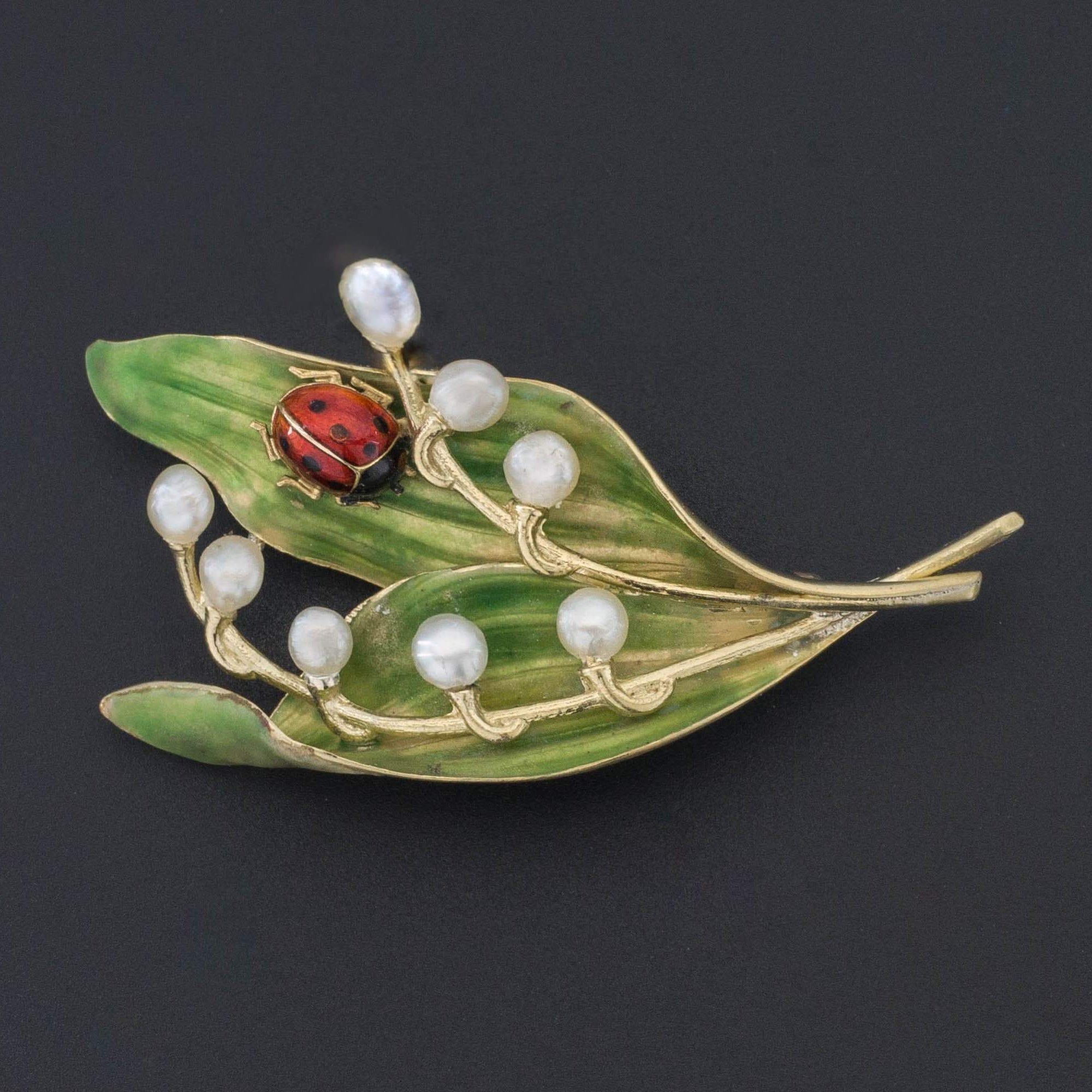 Ladybug Brooch | 14k Gold Brooch - Trademark Antiques