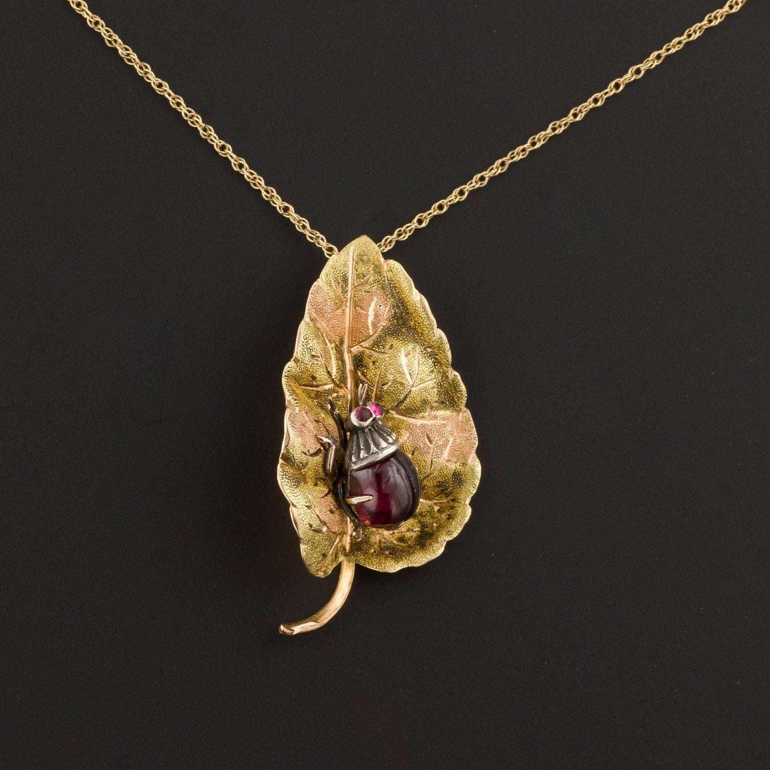 Ladybug Pendant | Antique Pin Conversion - Trademark Antiques