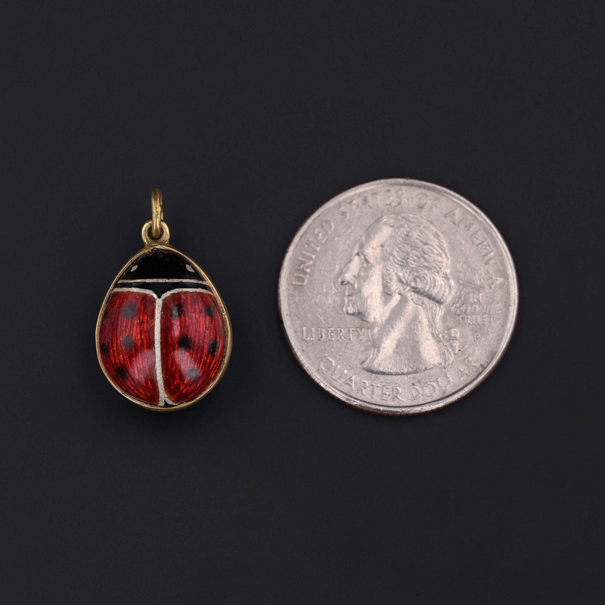 Ladybug Pendant | Russian Egg Charm - Trademark Antiques