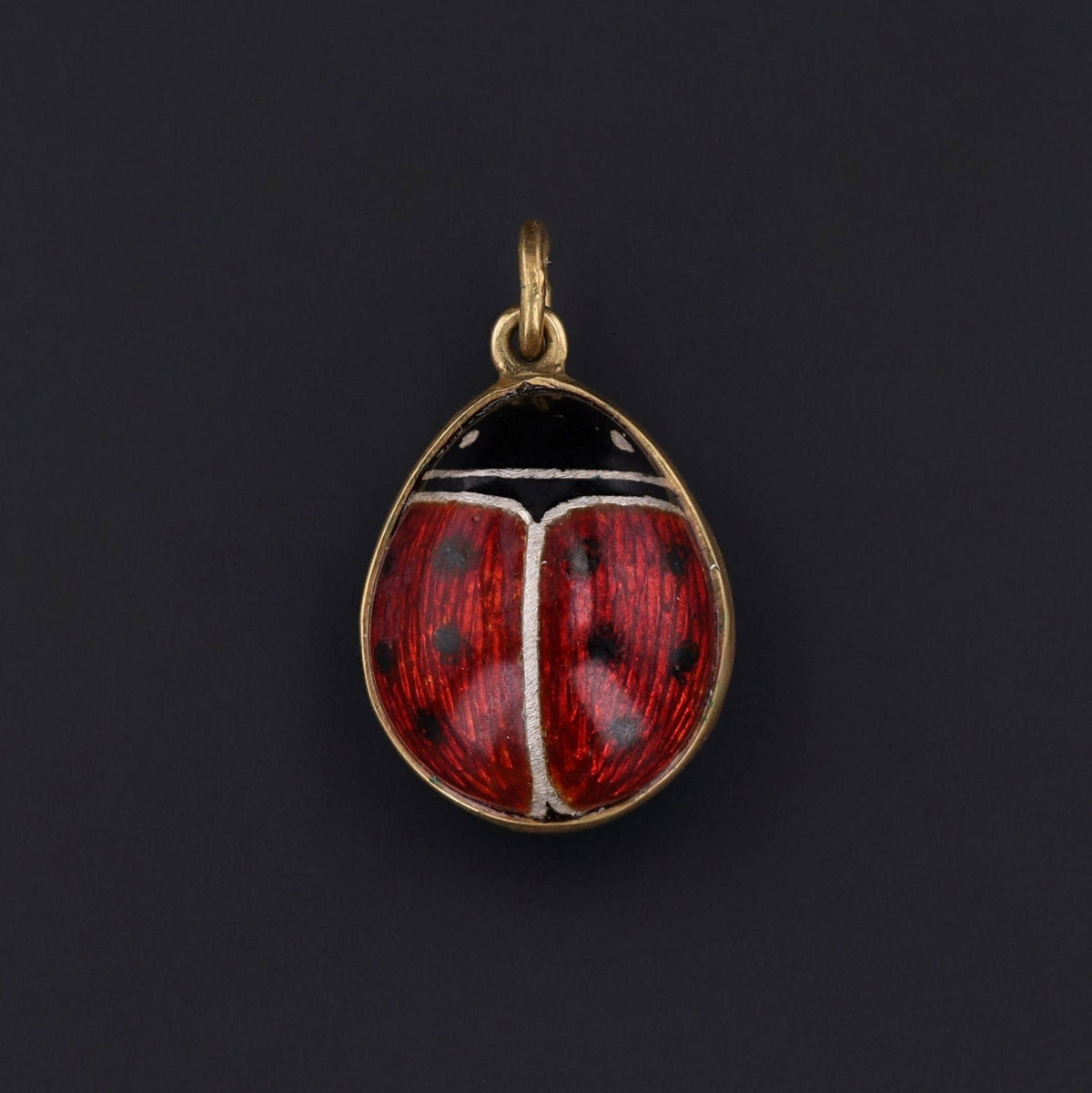 Ladybug Pendant | Russian Egg Charm - Trademark Antiques