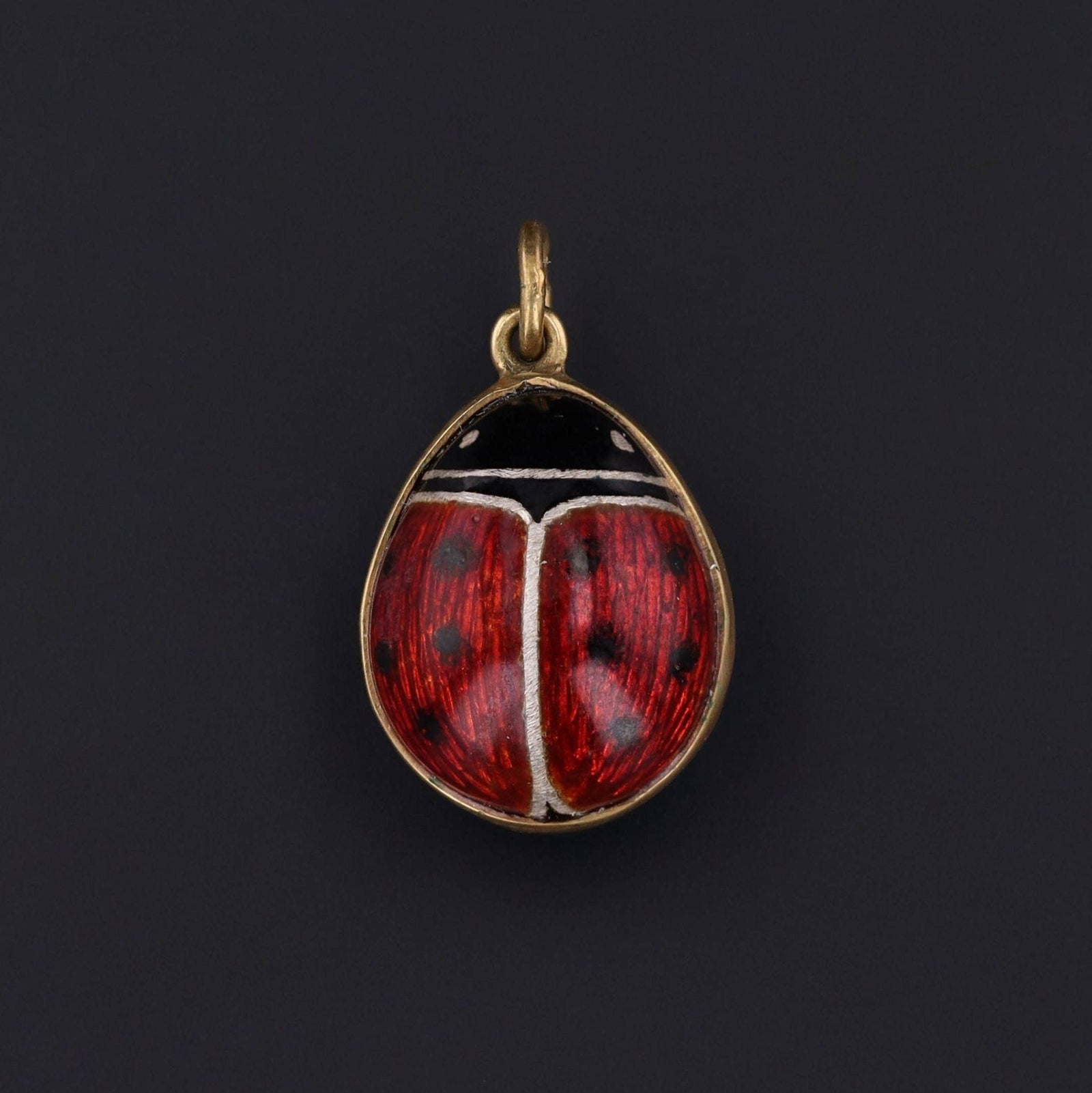 Ladybug Pendant | Russian Egg Charm - Trademark Antiques