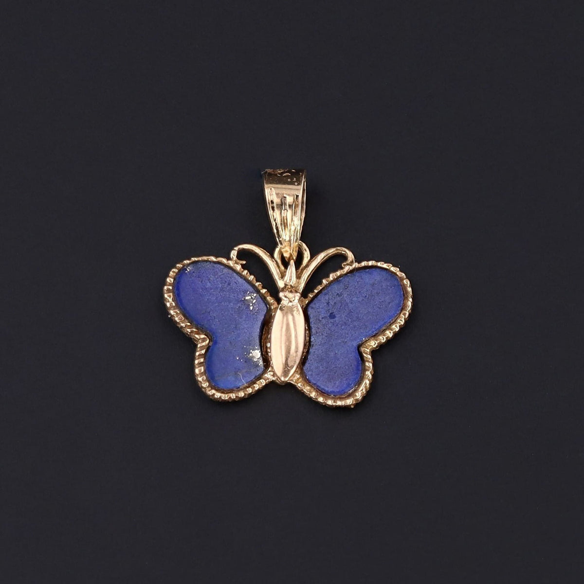 Lapis Butterfly Charm | Vintage Butterfly Charm - Trademark Antiques