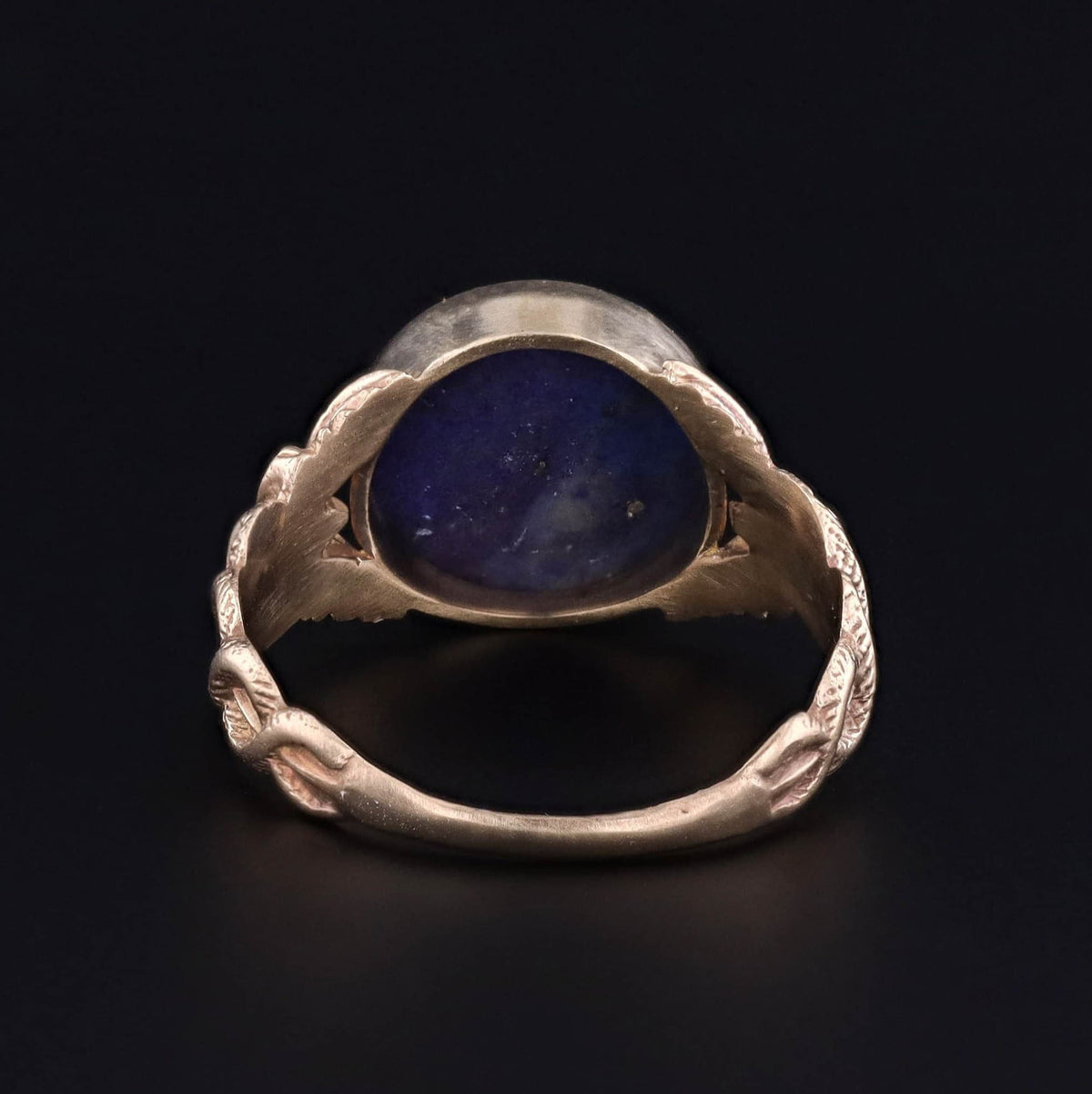 Lapis Lazuli Caduceus Ring of 14k Gold - Trademark Antiques