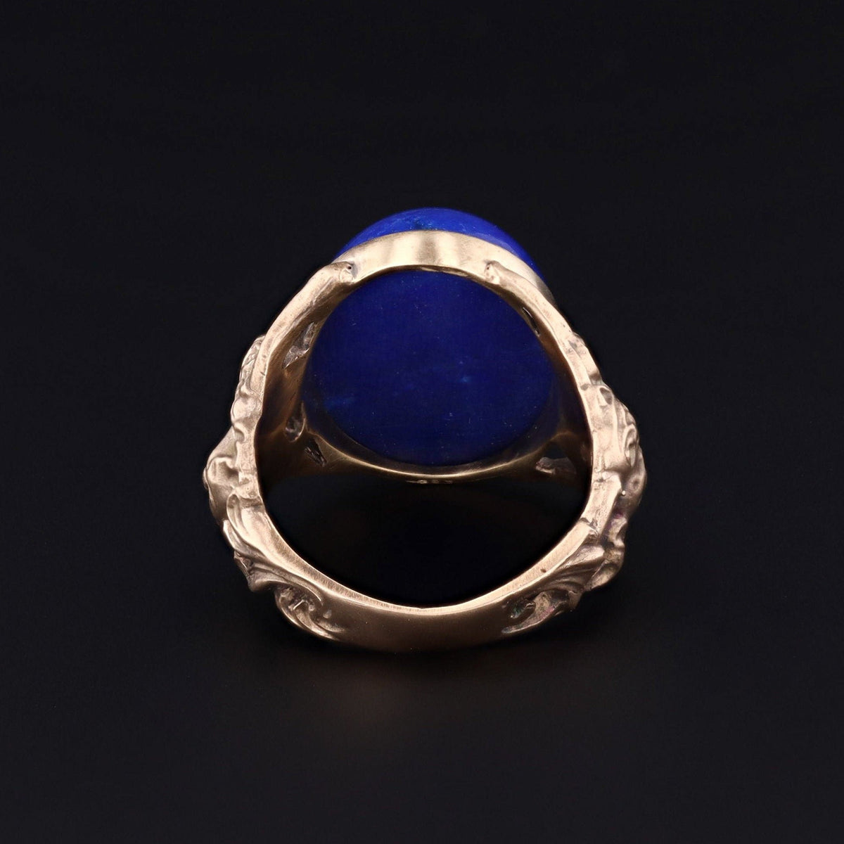 Lapis Ring | 14k Gold Floral Woman Ring - Trademark Antiques