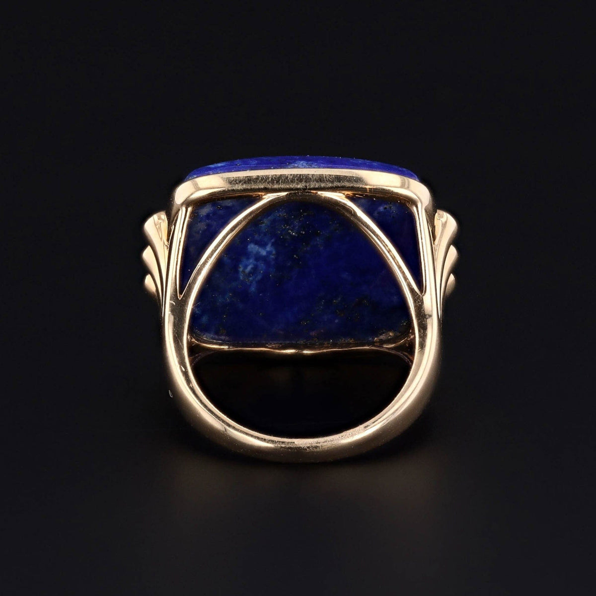 Lapis Ring | 14k Gold Lapis Lazuli &amp; Diamond Ring - Trademark Antiques