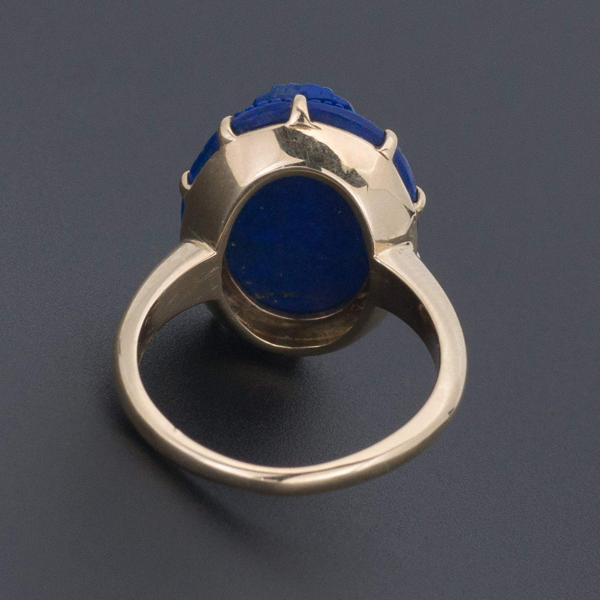 Lapis Scarab Ring | Vintage Ring - Trademark Antiques
