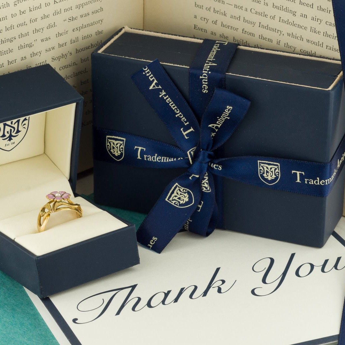 Lapis Statement Ring | 14k Gold Sphinx Ring - Trademark Antiques